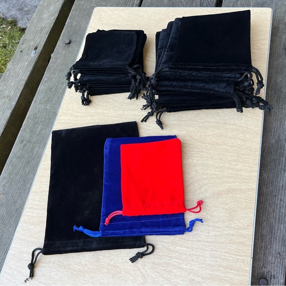 Black Velour Drawstring Bags - Picture 2 of 5